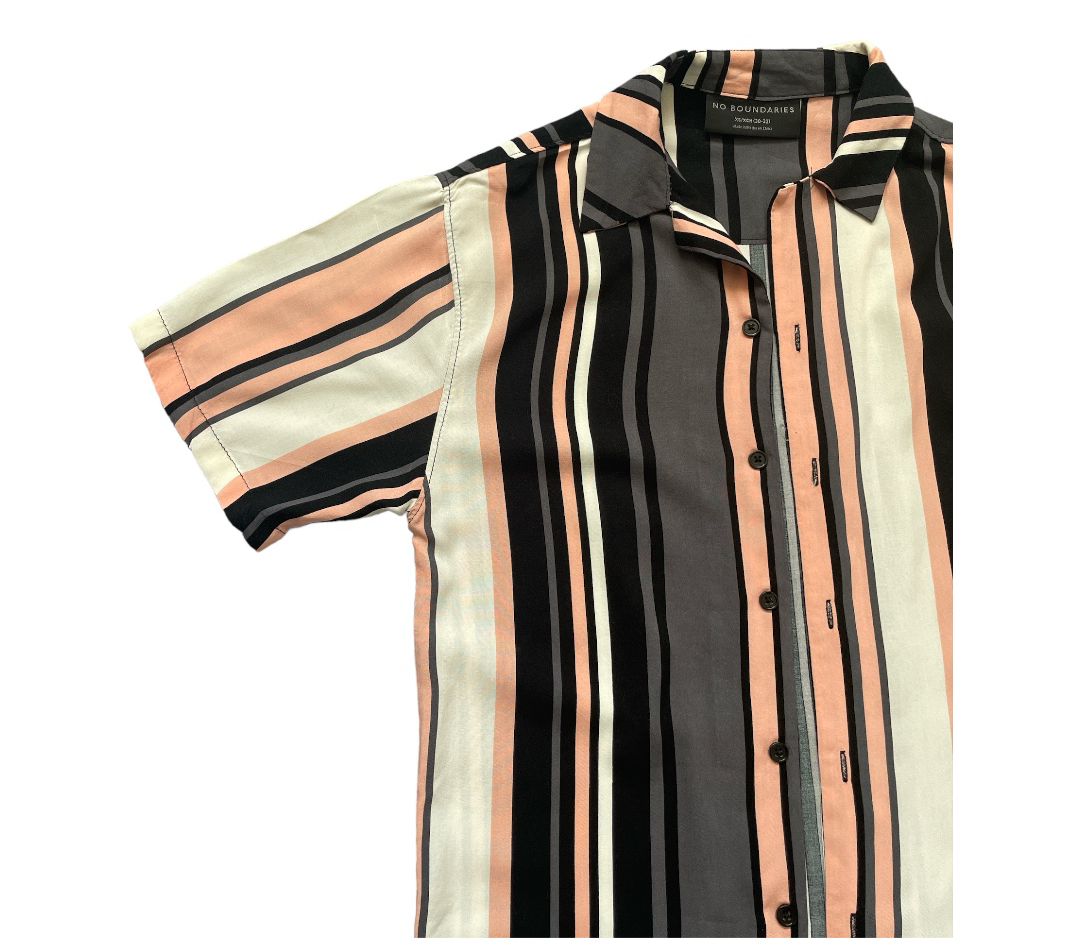 •No Boundaries Men’s Stripes Casual Shirt