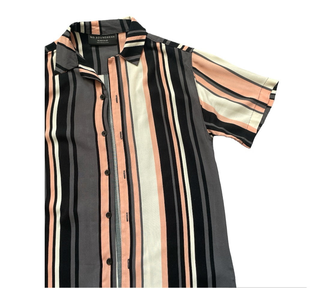 •No Boundaries Men’s Stripes Casual Shirt