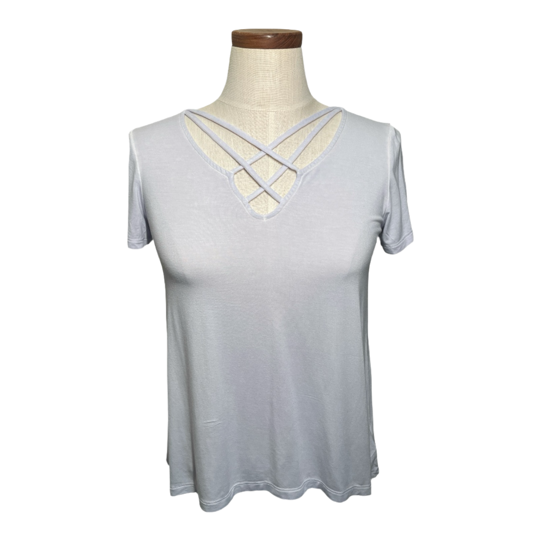 •American Eagle Soft & Sexy Women’s Blouse Short Sleeve light grey Size S