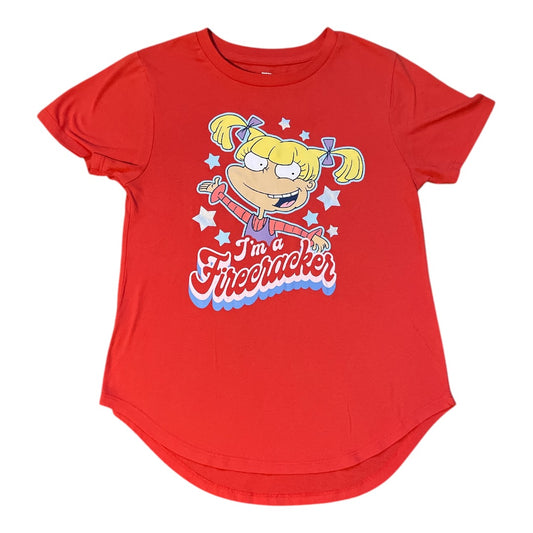 • Rugrats Angelica Juniors Graphic T Shirt Red I’m a Firecracker