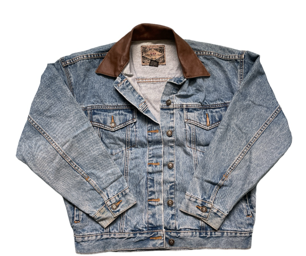 •Vintage y2k Express Jeans Heavyweight Denim Jean Jacket Shirt